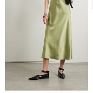 JOSEPH Clea silk Green Satin Midi Dress